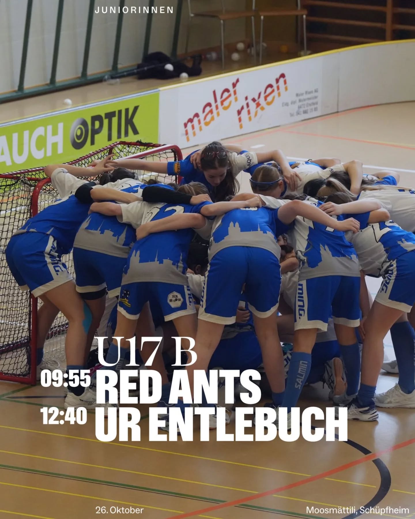 Wochenendvorschau!💙🤍🦁
🔵⚪️
U17b
📍 Moosmättli, Schüpfheim
🕑 9:55 vs. @redants_juniorinnen 
🕑 12:30 vs. @uh.regioentlebuch 
🔵⚪️
Grafik: @michel.domeisen 
Foto: @n.rechberger 
🔵⚪️
#lioness #floorballzurichlioness #matchvorschau #u17 #swissunihockey #iff #unihockey #floorball #innebandy #salibandy #salmingfloorball #taurussports