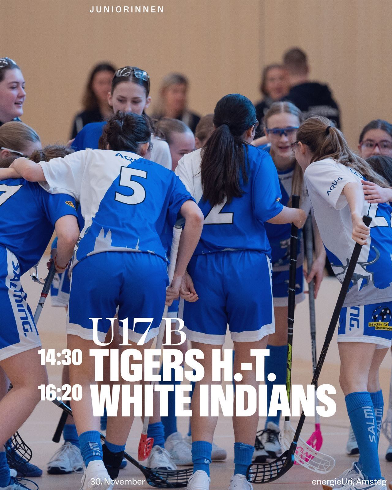 Vorschau Juniorinnen 🦁
🔵⚪️
U17b:
📍: 30.11, energieUri Arena, Amsteg
⏰: 14:30 vs. @uhctigers & 16:20 vs. @white.indians 
🔵⚪️
C Weiss:
📍: 29.11, Schule Nordstern, Zürich
⏰: 12:45 vs. KD Jets & 15:25 vs. @chilisrr 
🔵⚪️ 
C Blau: 
📍: 29.11, Schule Nordstern, Zürich
⏰: 14:30 vs. @buelachfloorball & 17:15 vs. @chilisrr 
🔵⚪️
D Nord:
📍: 30.11, Hüenerweid, Dietlikon
⏰: 09:55 vs. @chilisrr & 13:35 vs. *D West
🔵⚪️
D West:
📍: 30.11, Hüenerweid, Dietlikon
⏰: 11:45 vs. @redants_floorball & 13:35 vs. *D Nord
🔵⚪️
#lioness #floorballzurichlioness #swissunihockey #unihockey #floorball #innenandy #salibandy #schweiz #switzerland #zurich #taurussports