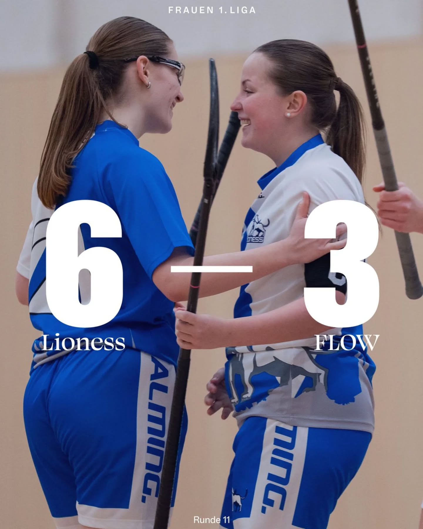 Sieg gegen die Leaderinnen!💙🤍🦁
🔵⚪️
Nach einem intensiven und spannenden Spiel konnten sich unsere Löwinnen gegen den Tabellenleader @floorballobwalden_damen mit 6:3 durchsetzen!🔥 Weiter so!
🔵⚪️
Grafik: @michel.domeisen
Foto: @n.rechberger
🔵⚪️
#lioness #floorballzurichlioness #1liga #sieg #swissunihockey