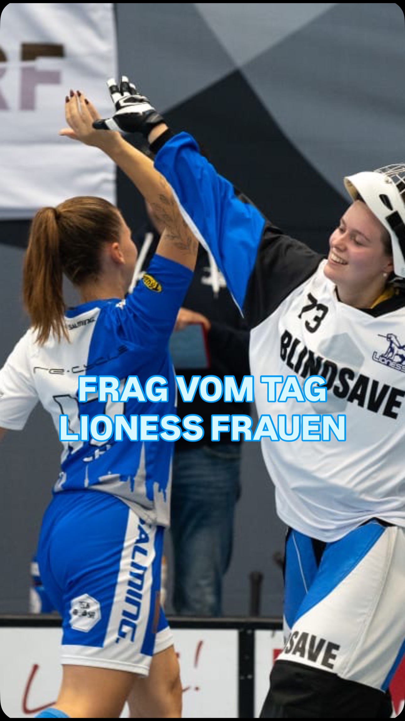 Neui Frag: Wer isch am lüütiste? 💙🤍💙🤍💙#lioness #floorballzurichlioness #floorball #unihockey #swissunihockey #sport #team