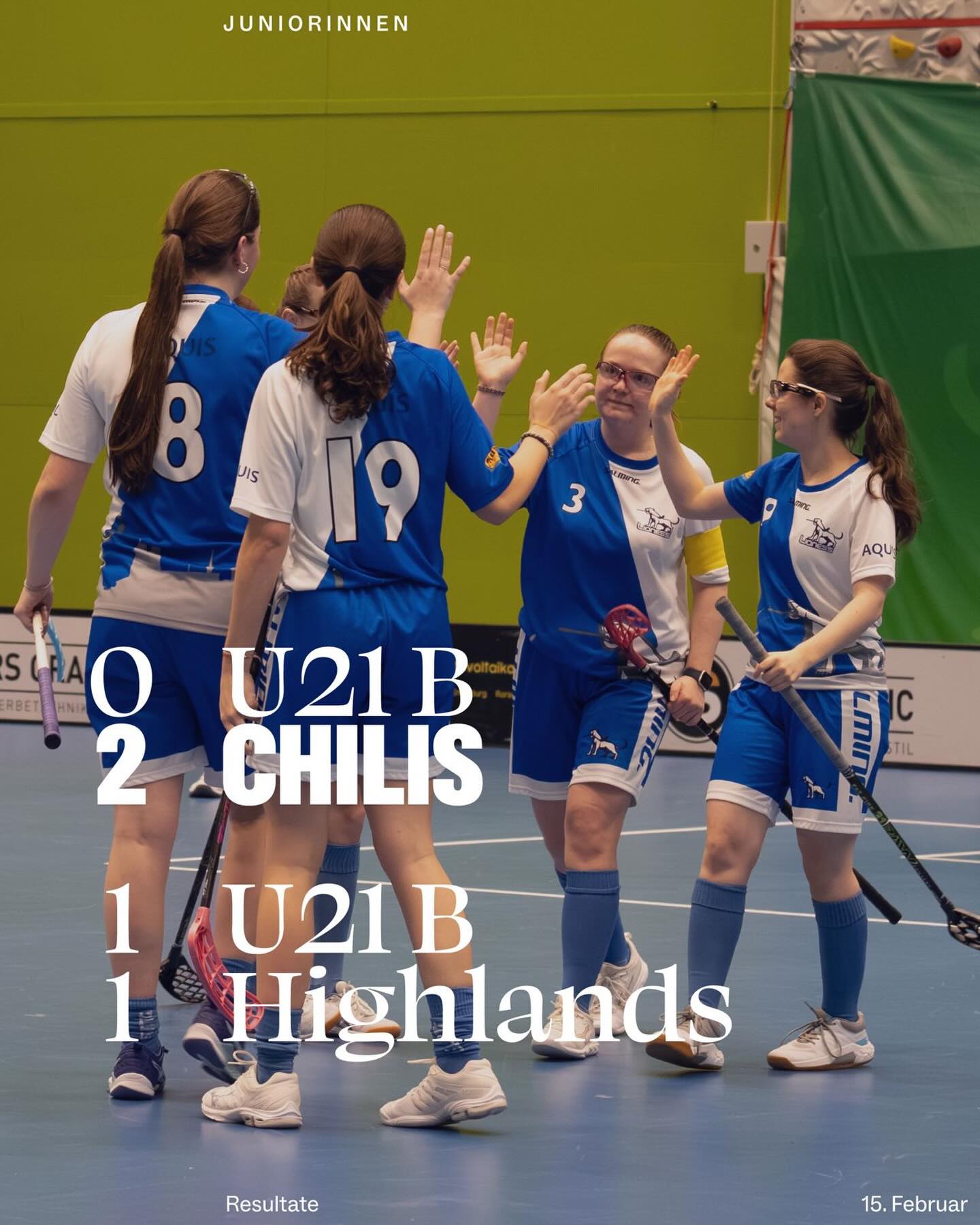 Resultatflash Juniorinnen🦁
🔵⚪️
U21b:
❌ vs. @chilisrr 
🟰 vs. @zugerhighlandsfloorball 
🔵⚪️
#lioness #floorballlzurichlioness #swissunihockey #floorball #switzerland