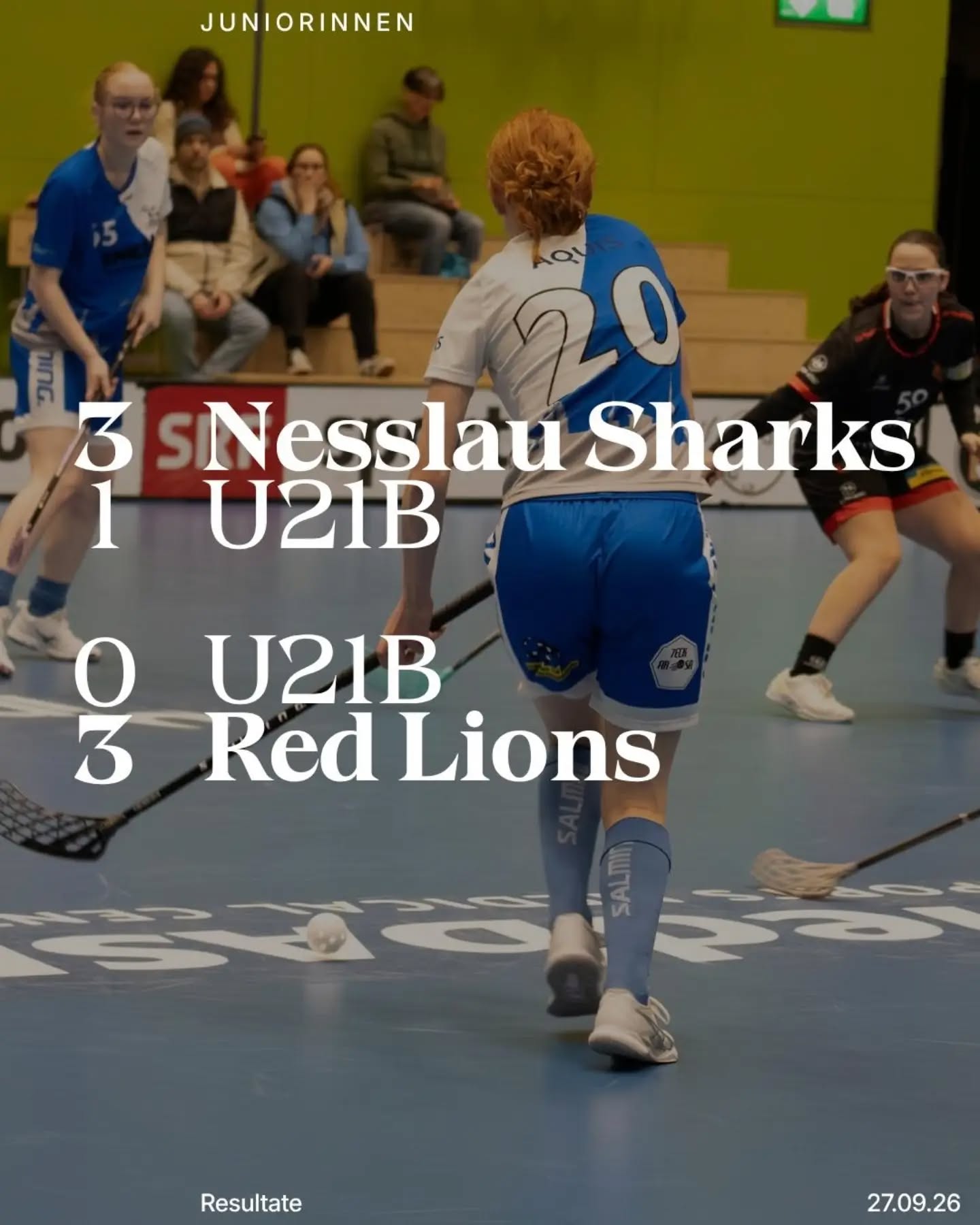 Resultatflash Juniorinnen!💙🤍🦁
U21b
❌️ 3:1 vs. @uhc_nesslau_sharks
❌️ 0:3 vs. @redlionsfrauenfeld_unihockey
U17b
❌️ 1:6 vs. @uhcbremgarten
✅️ 2:7 vs. Floorball Obwalden
C Blau
🟰 3:3 vs. KD Jets
C Weiss
✅️ 1:19 vs. @chilisrr
✅️ 7:6 vs. @buelachfloorball
#lioness #floorballzurichlioness #juniorinnen #resultate #swissunihockey