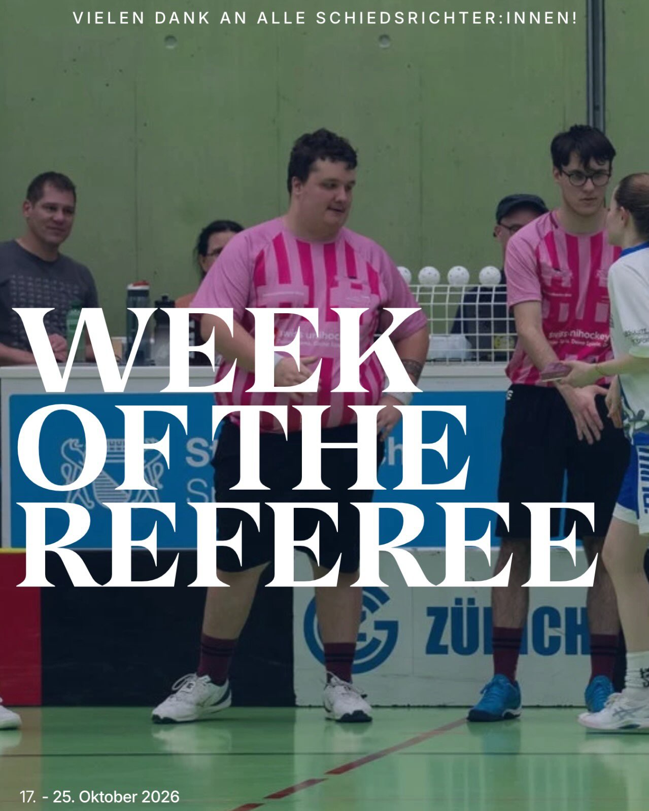 ⚡ No referee, no game! 💙🤍
Ein Spiel besteht nicht nur aus Spieler:innen, Toren und Emotionen. Es braucht auch Menschen, die Verantwortung übernehmen und dafür sorgen, dass Fairness und Respekt auf dem Feld nicht zu kurz kommen. 🏑
Vom 17.–25. Oktober 2026 feiern wir im Rahmen der #weekofthereferee unsere Schiedsrichter:innen und sagen DANKE für ihren wertvollen Einsatz! 🙌
💙 Unsere Lioness-Schiris und Unterstützer:
Christoph Dütsch, Andi Müller, Donat Jakob, Jessica Blume, Oliver Diem, Vanessa Strasser und Markus Wegmann
Und denkt daran: Respekt vor den Entscheidungen gehört genauso zum Spiel wie der Jubel über ein Tor! 🥅 💙🤍
#weekofthereferee #respectreferee #norefnogame #floorballzurichlioness