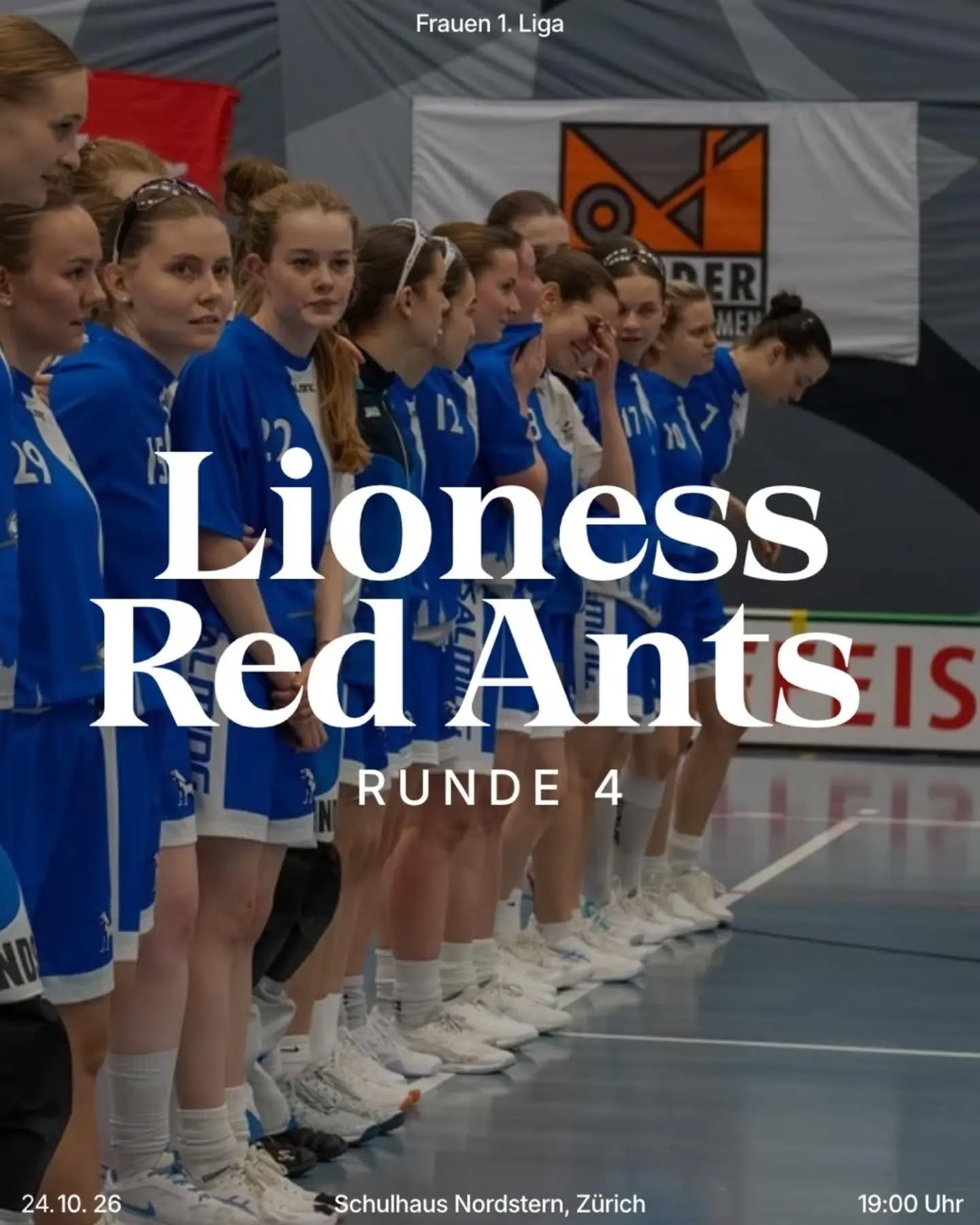 Matchvorschau Frauen!💙🤍🦁

Das nächste Heimspiel steht an! Unsere Löwinnen treffen am Samstag, 24.10. auf die @redants_damen2. Wir freuen uns auf tatkräftige Unterstützung um 19:00 Uhr im Schulhaus Nordstern!

#lioness #floorballzurichlioness #1liga #frauen #swissunihockey