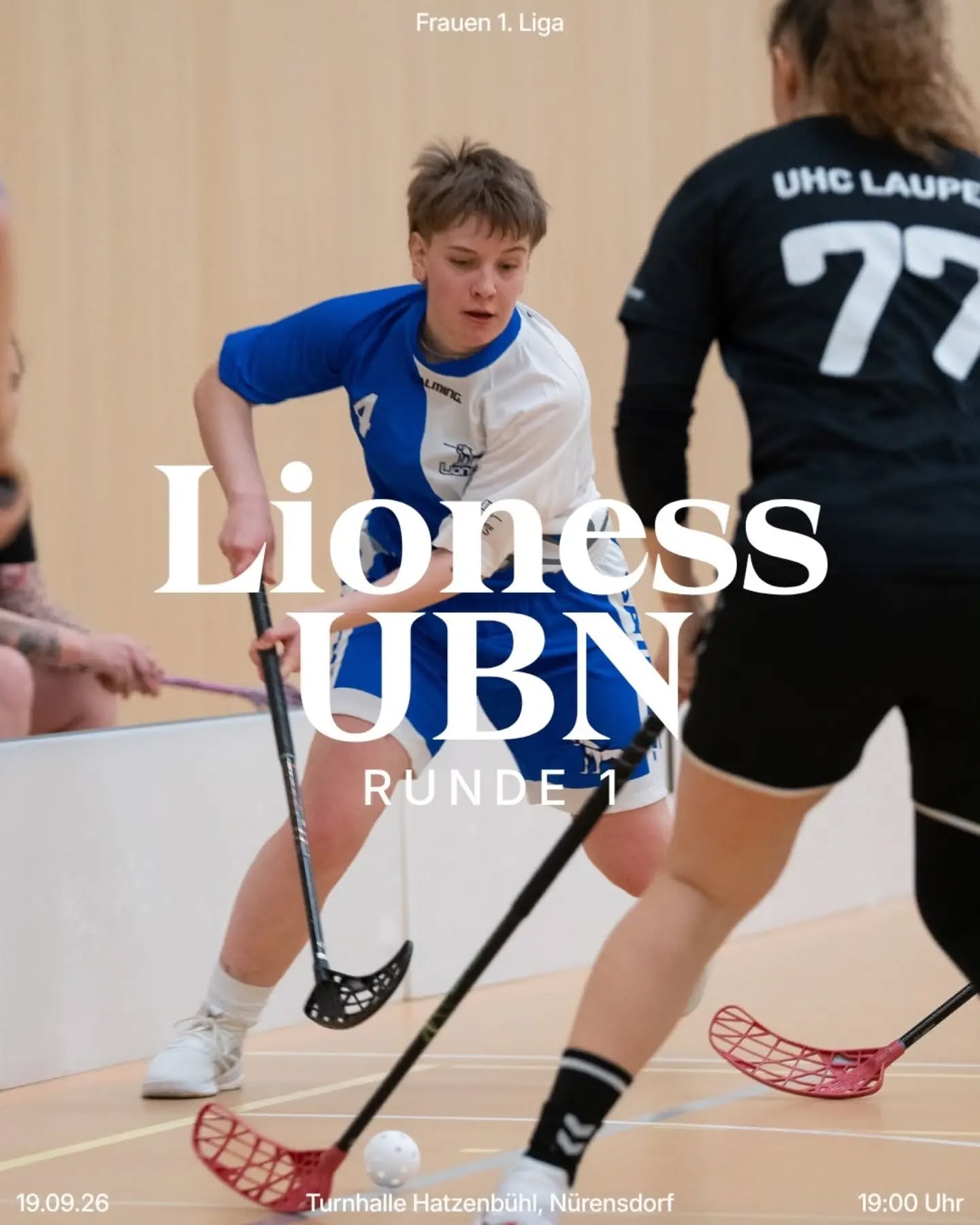 Matchvorschau Frauen!💙🤍🦁

Für unsere Löwinnen startet die Saison 2026/27 mit einem Zürcher Derby!🔥 Man trifft am Samstag um 19:00 Uhr auswärts auf @unihockey_basi_nueri. 
Let's go Ladies!

#lioness #floorballzurichlioness #frauen #1liga #derbytime
